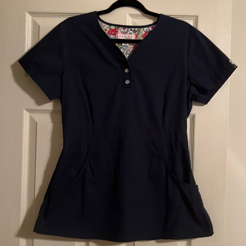 Koi navy scrub top